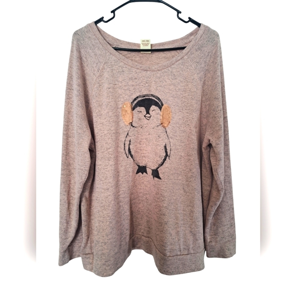 Sequined penguin sweater XXL 20